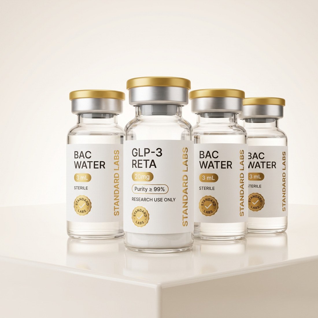 Free with every kit: 3 BAC Water + Retatrutide 20mg